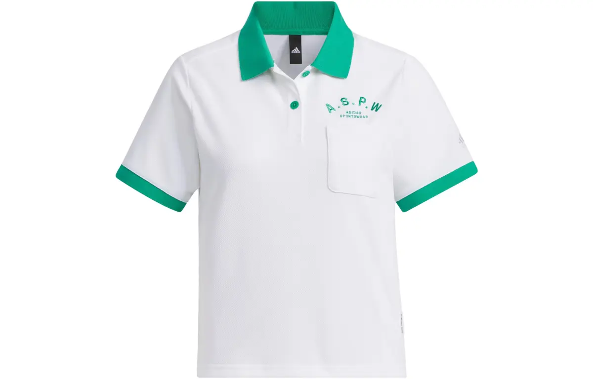 Adidas Polo Shirts Women's White Polo Collar Moderate Straight Fit
