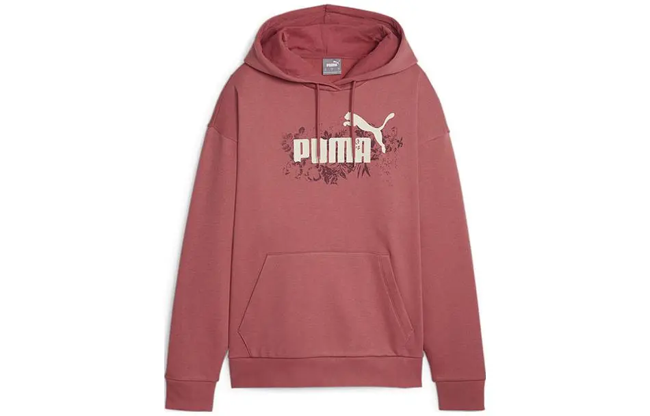 PUMA Sweatshirts Women's Red Brown Hooded Moderate Regular