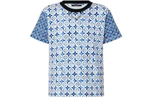 LOUIS VUITTON T Shirts Women's Blue Crew Neck Moderate Straight Fit