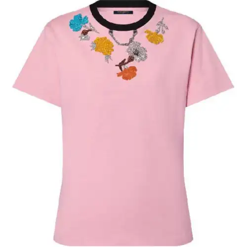 LOUIS VUITTON Embroidered Carnation T Shirt