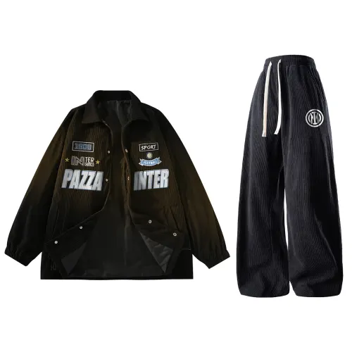 Football long-sleeve with letters, jacket, trousers, sports suit for men and women