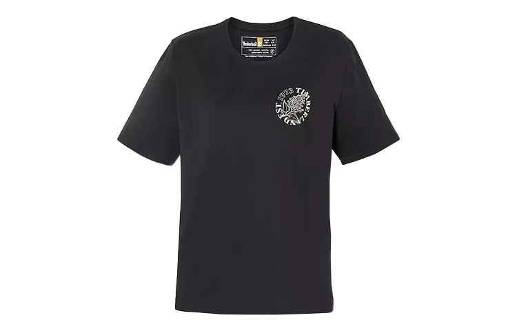 Timberland T Shirts Women's Black Crew Neck Moderate Straight Fit