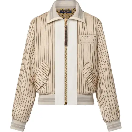 Lv Reversible Neverfull Stripes Bomber Jacket