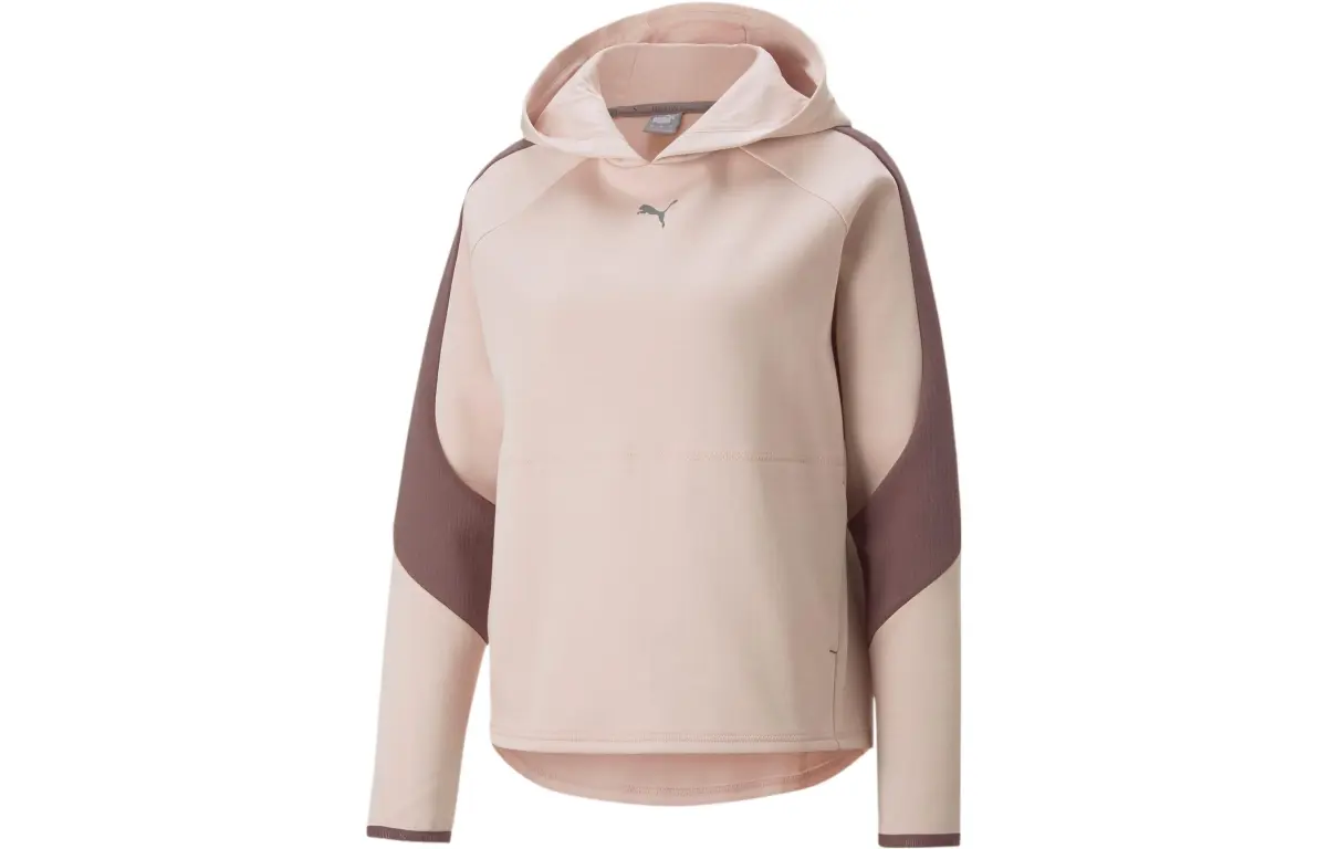 PUMA EVOSTRIPE Sweatshirts Women's Pink Hooded Moderate Regular
