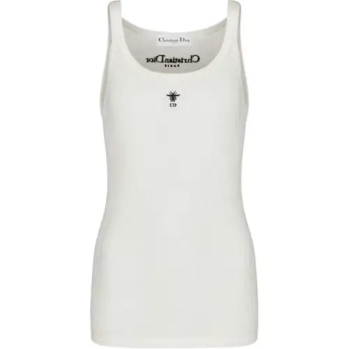 Dior Logo Embroidered Ribbed Singlet