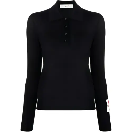 Golden Goose Long-Sleeved Knitted Polo Shirt