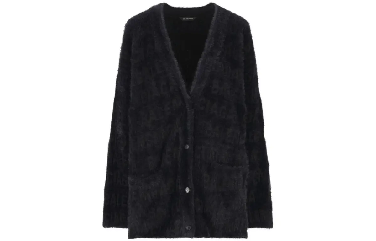 Balenciaga V Neck Oversized Knit Cardigan