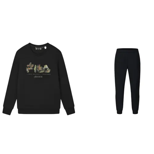 FILA Sweatshirt Sets Unisex Crew Neck Moderate