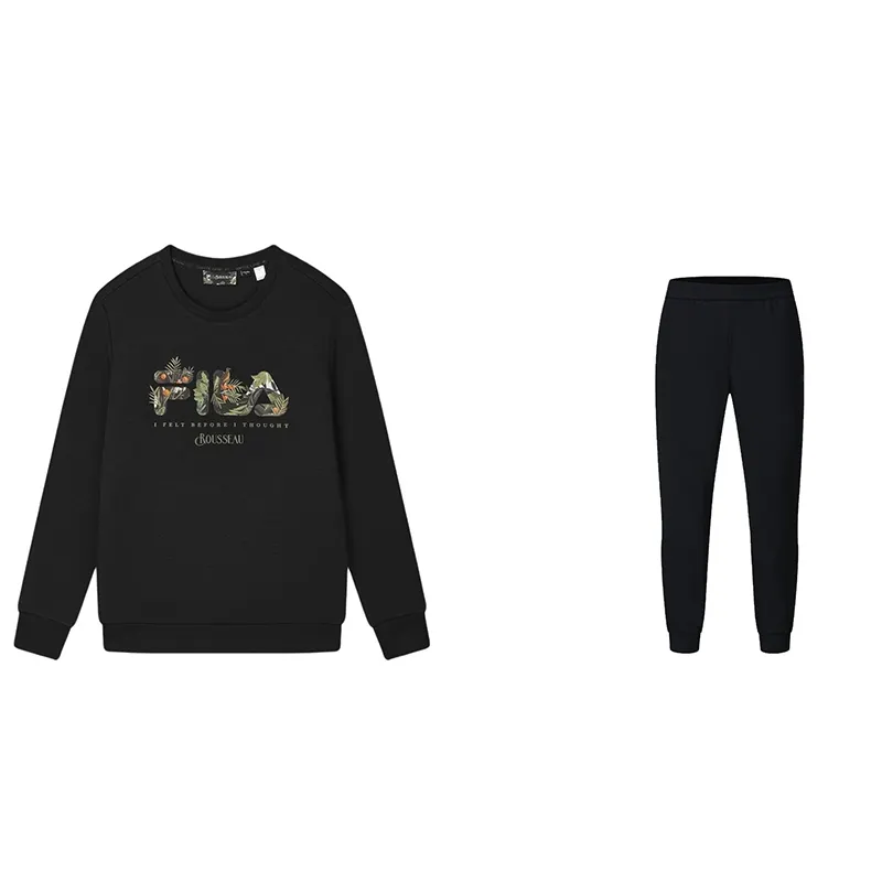 FILA Sweatshirt Sets Unisex Crew Neck Moderate