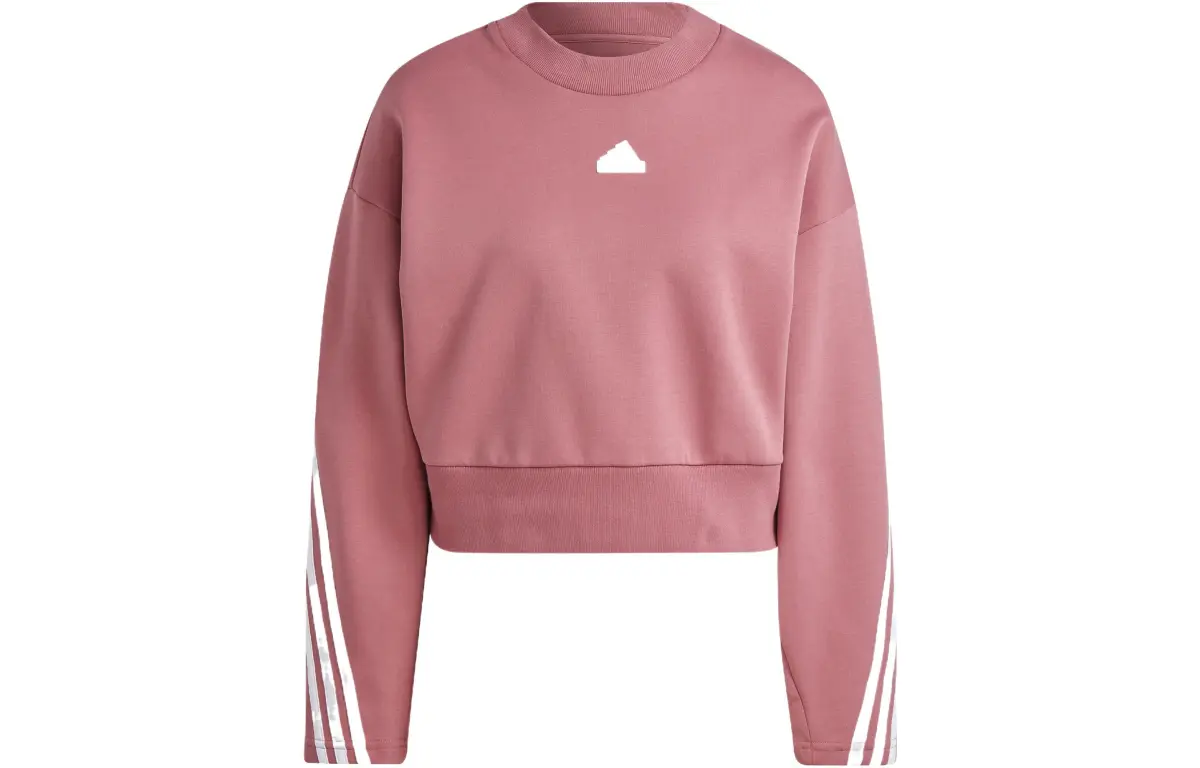 Adidas Sweatshirts Women's Rose Red Crew Neck Moderate Regular