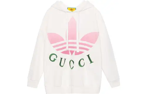 GUCCI X Adidas Jersey Hooded Sweatshirt White
