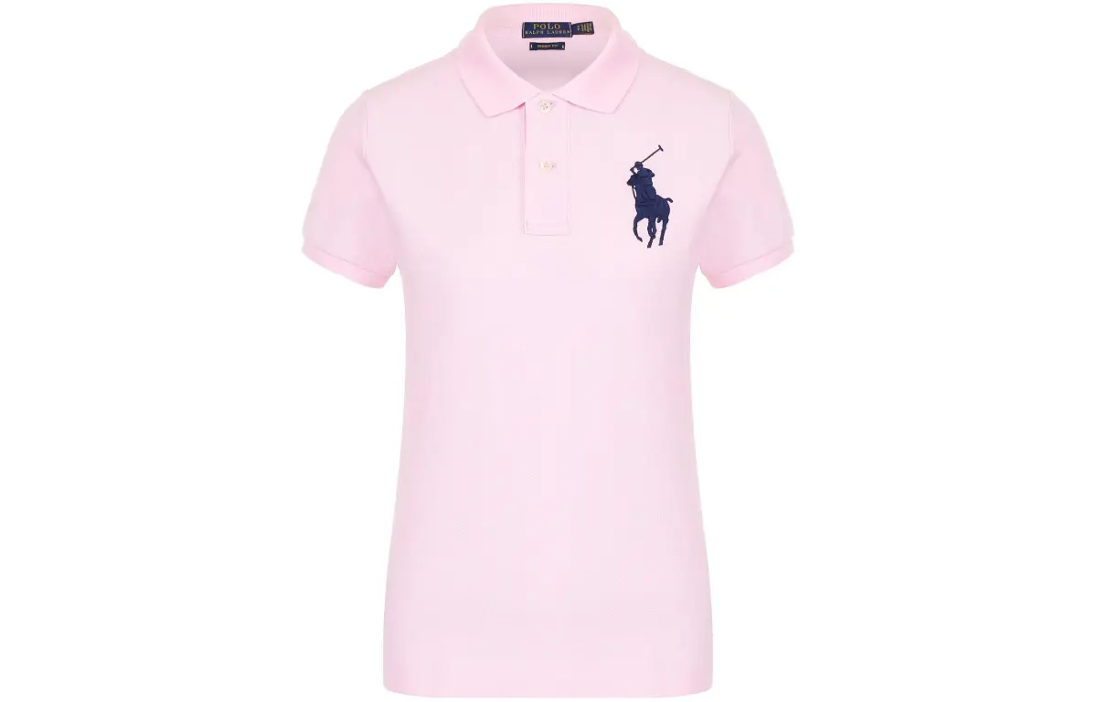 Polo Ralph Lauren Big Pony Polo Shirt Tight Fit Version Women's Pink