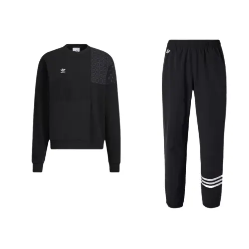 Adidas Originals Trefoil Collection Sweatshirt Set Men's Black