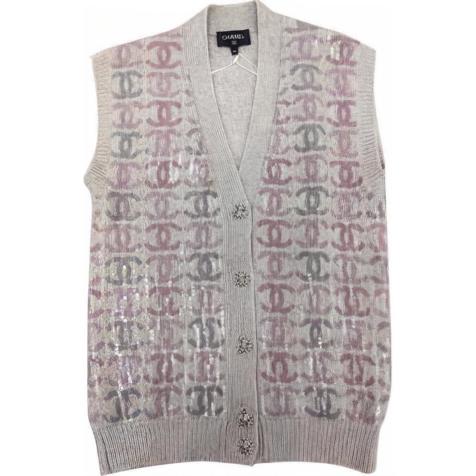 Женский топ Chanel CHANEL 22 22K Logo (серый)
