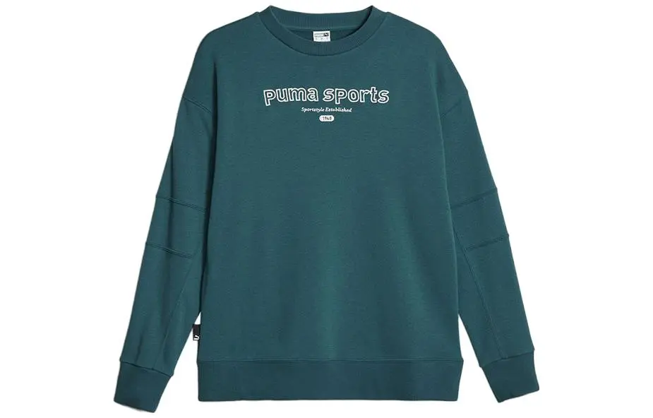 PUMA Sweatshirts Women's Green Crew Neck Moderate
