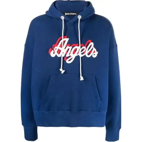 PALM ANGELS Sweatshirts Women's Blue Hooded Moderate Regular