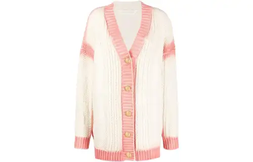 Palm Angels spray paint-effect logo-print cardigan