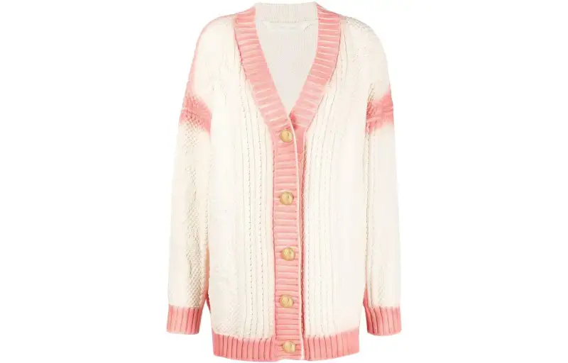 Palm Angels spray paint-effect logo-print cardigan