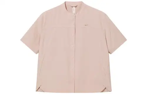 Reebok T Shirts Women's Pink Crew Neck Moderate Straight Fit