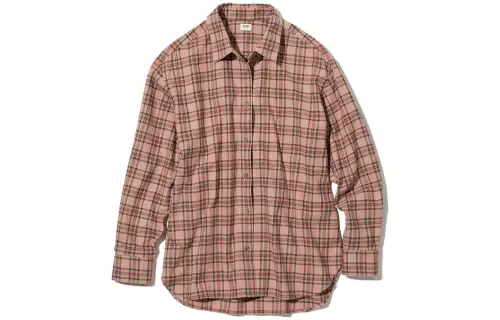 UNIQLO Shirts Women's Peach Pink Lapel Moderate Shirt