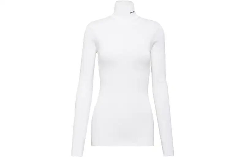 PRADA Knitwear Women's White Turtleneck Moderate Other
