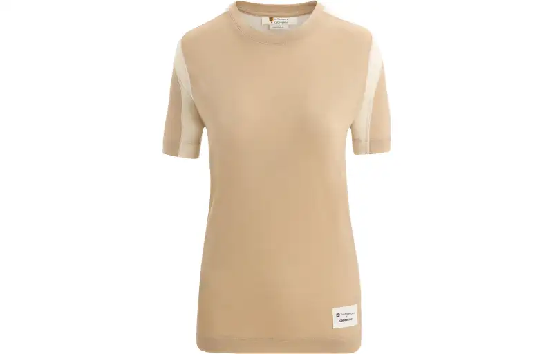 Timberland X ICEBREAKER T Shirts Women's Light Earth Tone Crew Neck Moderate Other