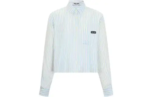 MIU MIU Shirts Women's White Pointed Collar Moderate Other