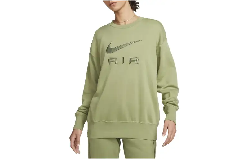 Nike Sweatshirts Women's Medium Olive Crew Neck Moderate Regular