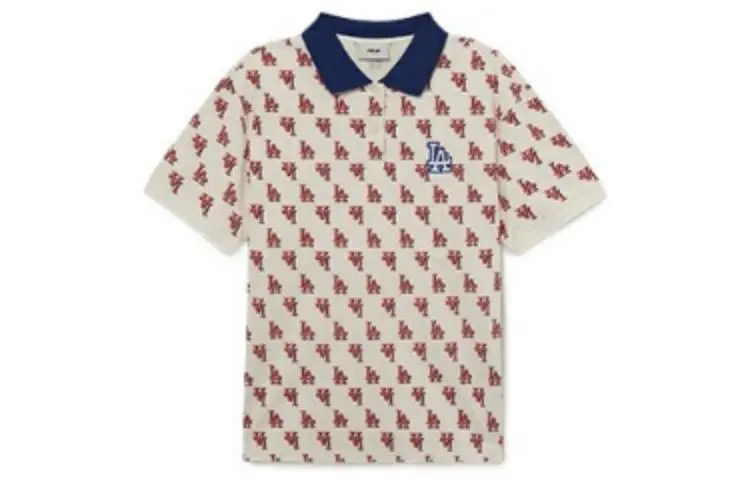 MLB Basic Logo, Los Angeles Dodgers Polo Shirt Women's Cream