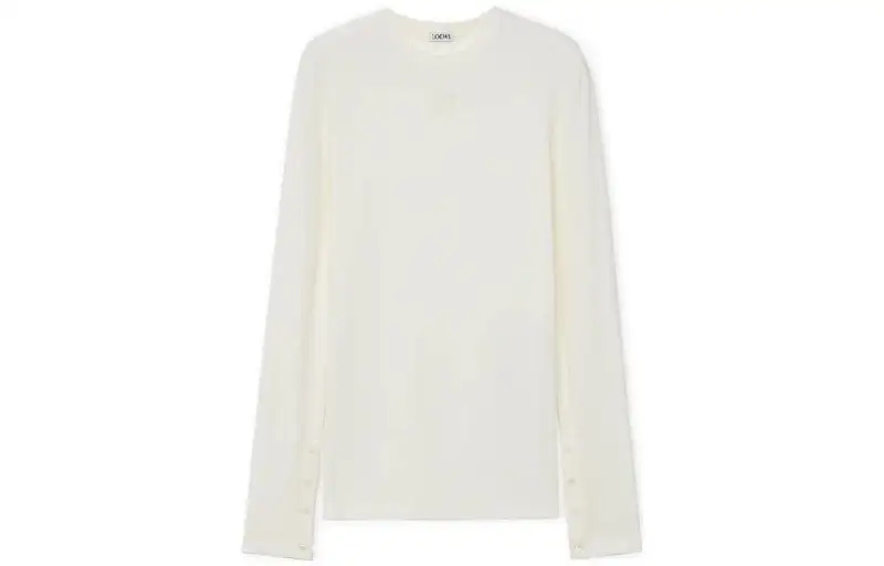 LOEWE Long Sleeve Top In Modal Ivory White