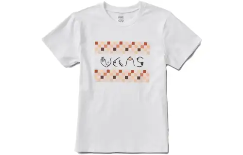 Vans T Shirts Women's White Crew Neck Moderate Straight Fit