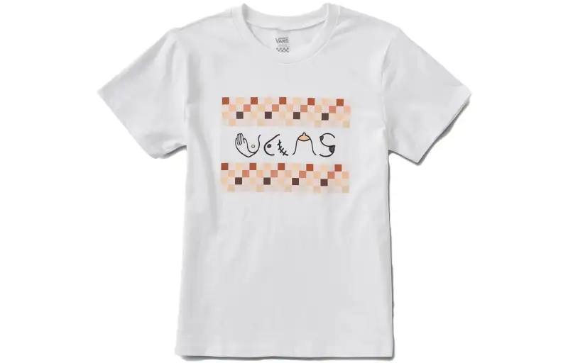 Vans T Shirts Women's White Crew Neck Moderate Straight Fit