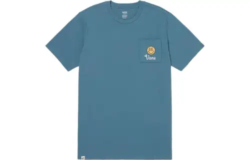 Vans T Shirts Women's Blue Crew Neck Moderate Straight Fit