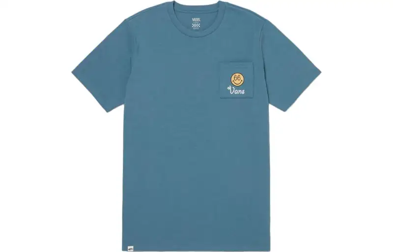 Vans T Shirts Women's Blue Crew Neck Moderate Straight Fit