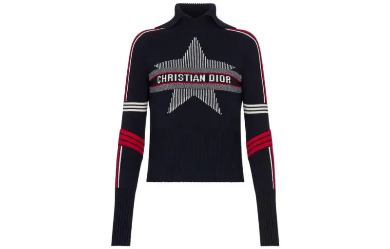 DIOR FW22 Cashmere Sweater Women's Navy Blue