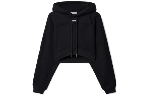 OFF-WHITE Logo-print Cropped Hoodie
