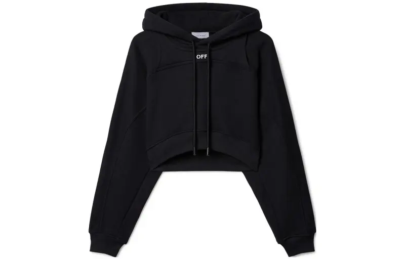 OFF-WHITE Logo-print Cropped Hoodie