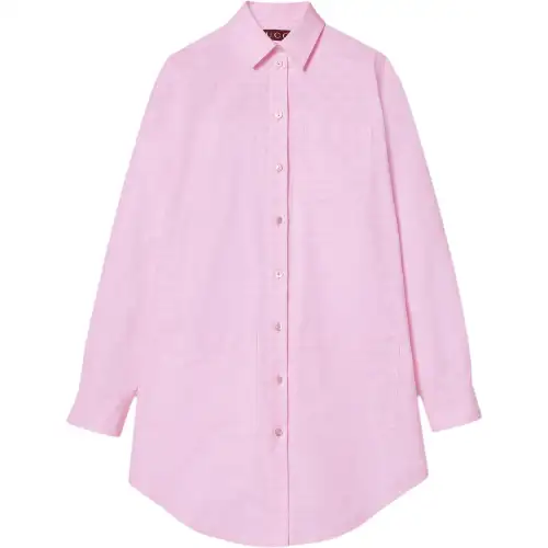 GUCCI Shirts Women's Pink Pointed Collar Moderate Other