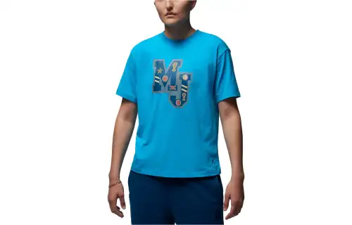 Jordan Drop Shoulder Sleeve T Shirt Women's Blue