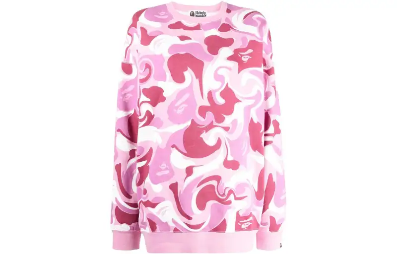 A Bathing Ape heart pattern logo sweater