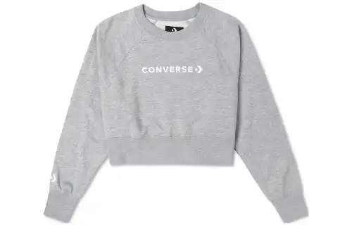 Converse Sweatshirts Women's Light Gray Crew Neck Moderate Other