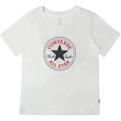 Converse T Shirts Women's White Crew Neck Moderate Straight Fit