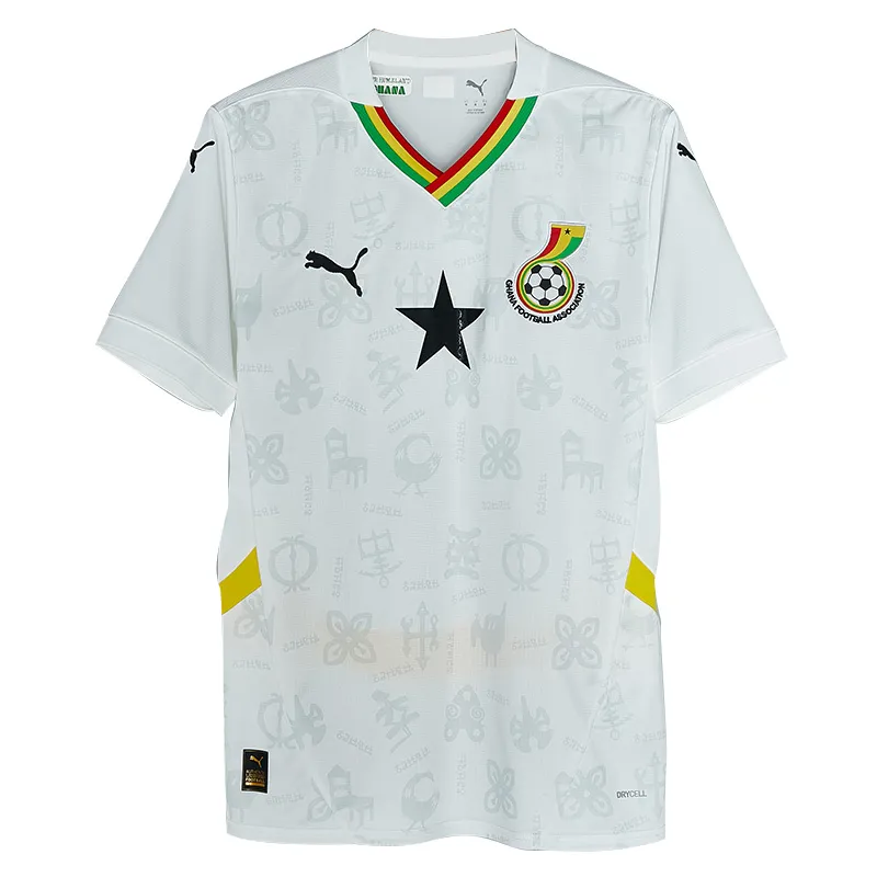PUMA Ghana National Team Soccer Jersey Fan Edition Men's White/Bailey Yellow