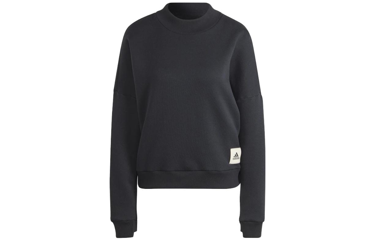 Adidas Lounge Sweatshirts Women's Black Crew Neck Moderate Regular