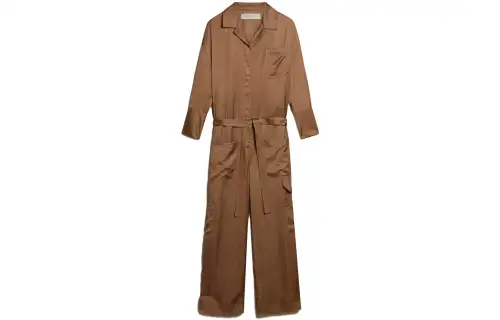 Golden Goose Bodysuits Women's Mocha Beige Lapel Straight Fit