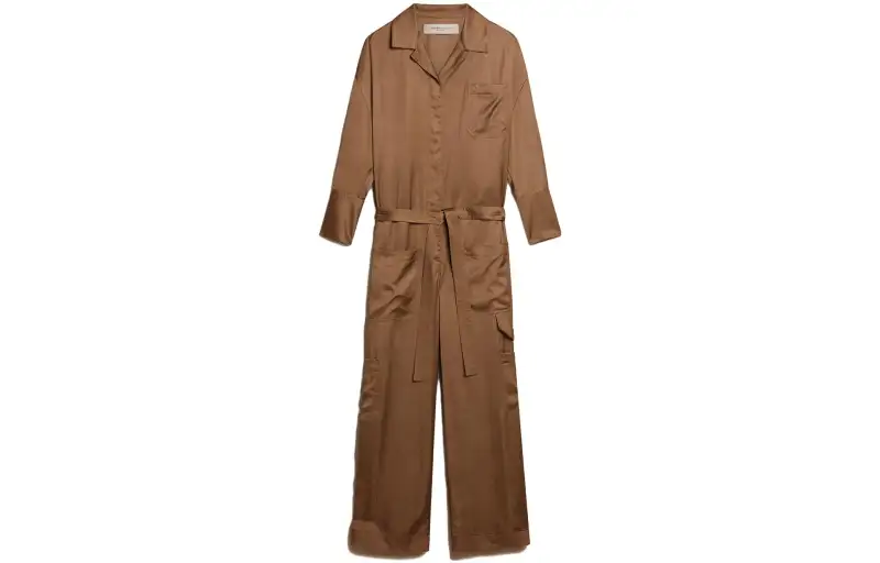 Golden Goose Bodysuits Women's Mocha Beige Lapel Straight Fit