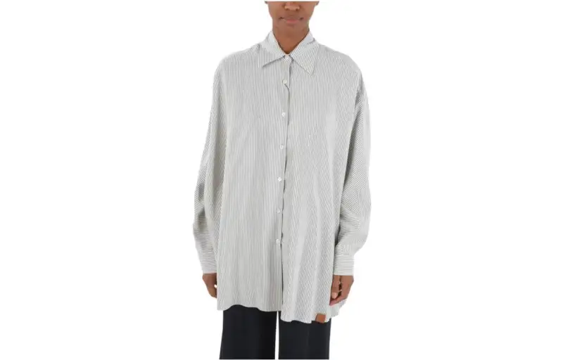 LOEWE Shirts Women's White Pointed Collar Moderate Other
