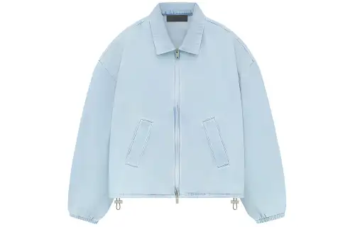 Fear Of God Essentials Women's Shell Bomber Light Wash Denim