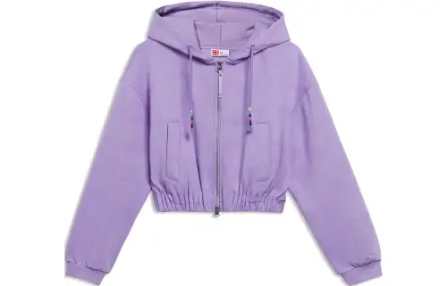 Li Ning Sweatshirts Women's Purple Hooded Moderate Cardigan