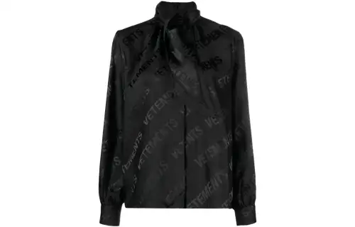 Vetements logo-jacquard button-up shirt